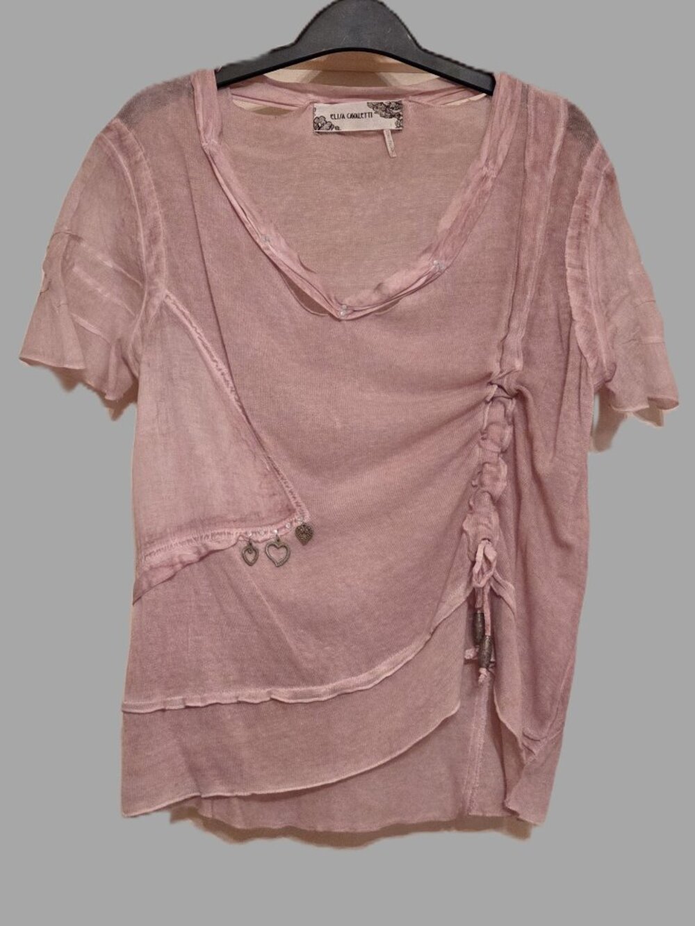 ELISA CAVALETTI ROSE PINK BLOUSE, SIZE M, MADE IN ITALY